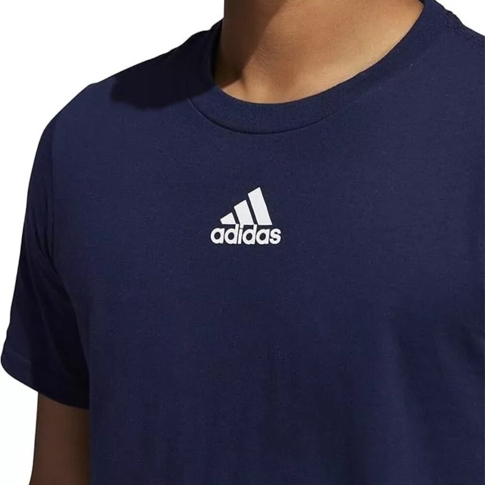 Adidas Men's Amplifier Regular Fit Cotton Tee EK0175 Collegiate Navy Size L